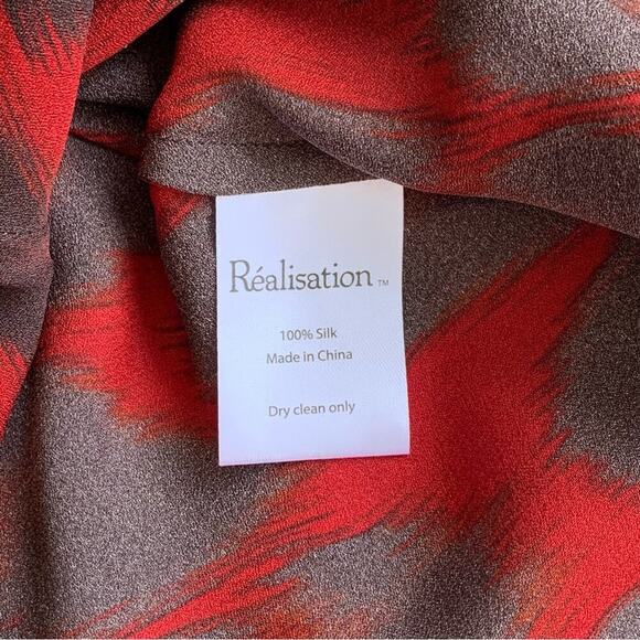 Realisation Tatjana Silk Boatneck Bias Slip Midi Maxi Dress Red Rouge Leopard - Picture 11 of 14